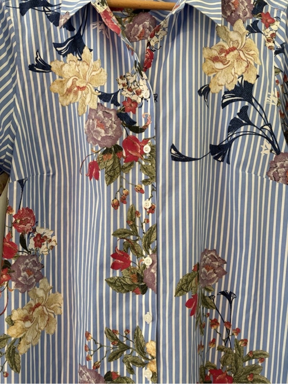 CHICO'S Floral Striped No Iron Tunic Shirt Size 3 (US XL 16/18) - Picture 4 of 15
